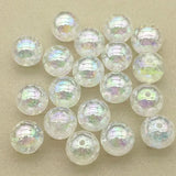 Arrival! 14mm 100pcs UV Snowflake Effect Round Beads DIY Jewelry Parts