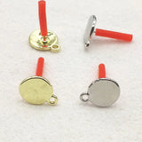 100pcs Zinc Alloy Round Shape Ear Stud For Earring Parts DIY Jewelry Accessories