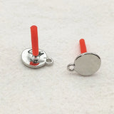 100pcs Zinc Alloy Round Shape Ear Stud For Earring Parts DIY Jewelry Accessories