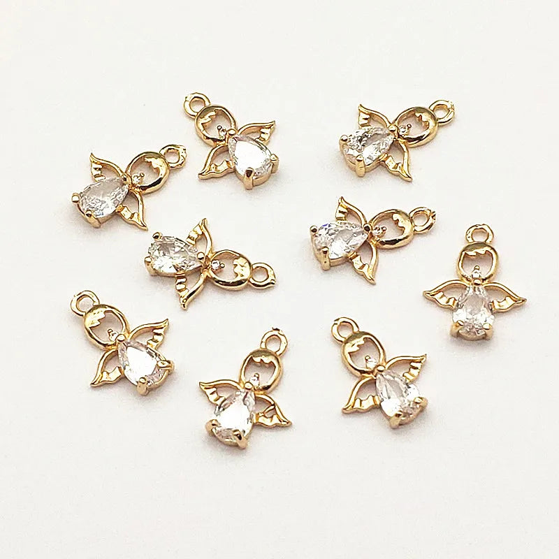 CZ Pendants - 50pcs Copper Charms for Earring DIY - Jewelry Findings