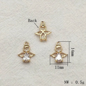 CZ Pendants - 50pcs Copper Charms for Earring DIY - Jewelry Findings