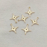200pcs Brass Pendant Star Charm For Jewelry DIY