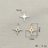 200pcs Brass Pendant Star Charm For Jewelry DIY