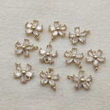 CZ Flower Pendants 50pcs for DIY Jewelry Making