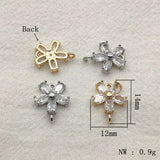 CZ Flower Pendants 50pcs for DIY Jewelry Making