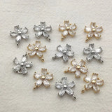CZ Flower Pendants 50pcs for DIY Jewelry Making