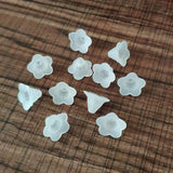 1000pcs Clear Frosted Flower Acrylic Beads - DIY Jewelry Findings