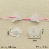 1000pcs Clear Frosted Flower Acrylic Beads - DIY Jewelry Findings