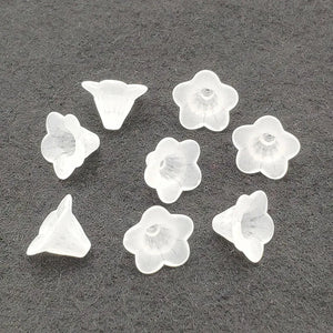 1000pcs Clear Frosted Flower Acrylic Beads - DIY Jewelry Findings