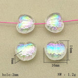Clear UV Wrinkle Effect Heart Beads 100pcs