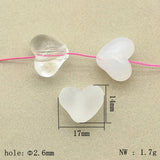 Clear/Frosted Heart Beads 280pcs DIY Jewelry Findings