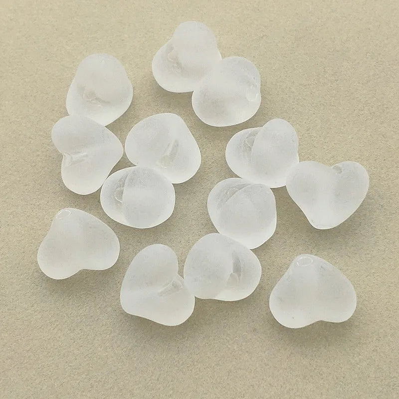 Clear/Frosted Heart Beads 280pcs DIY Jewelry Findings