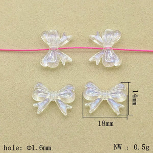 850pcs Clear Magic Bows Beads for DIY Earrings/Necklace