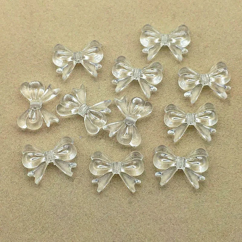 Clear Acrylic Bows Beads for DIY Jewelry Making