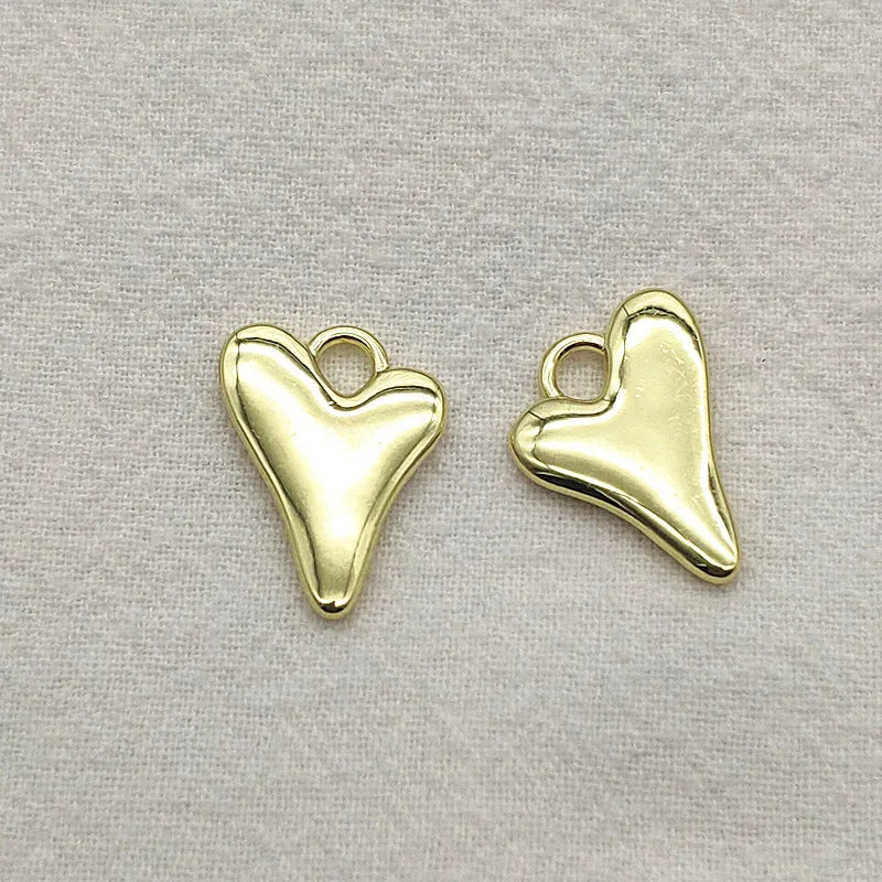 Heart Charm Pendant for DIY Necklace/Earrings, 100pcs
