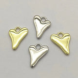 Heart Charm Pendant for DIY Necklace/Earrings, 100pcs