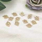 50pcs Cubic Zirconia Heart Charm for Necklace/Handmade Earring DIY Parts