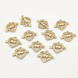50pcs Cubic Zirconia Heart Charm for Necklace/Handmade Earring DIY Parts