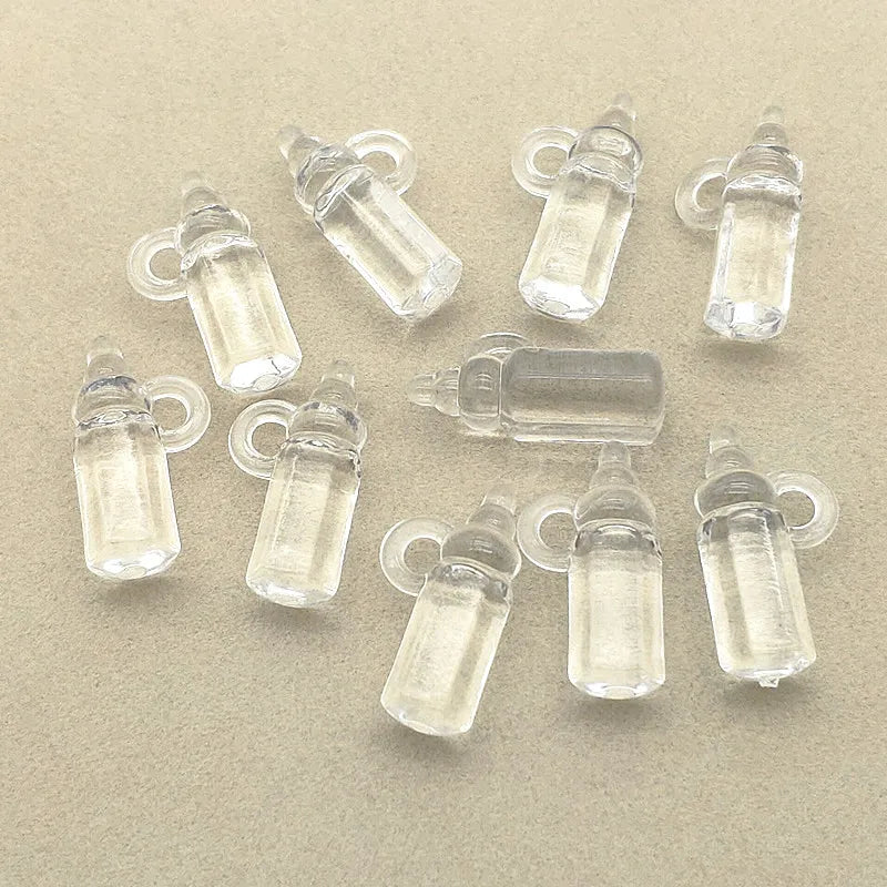 300pcs Clear Acrylic Bottle Shape Beads DIY Jewelry Findings