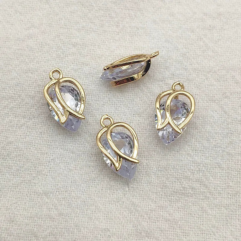 CZ Flower Pendants for DIY Jewelry