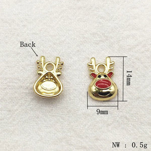100pcs Christmas Reindeer Charm Pendants DIY Jewelry Findings