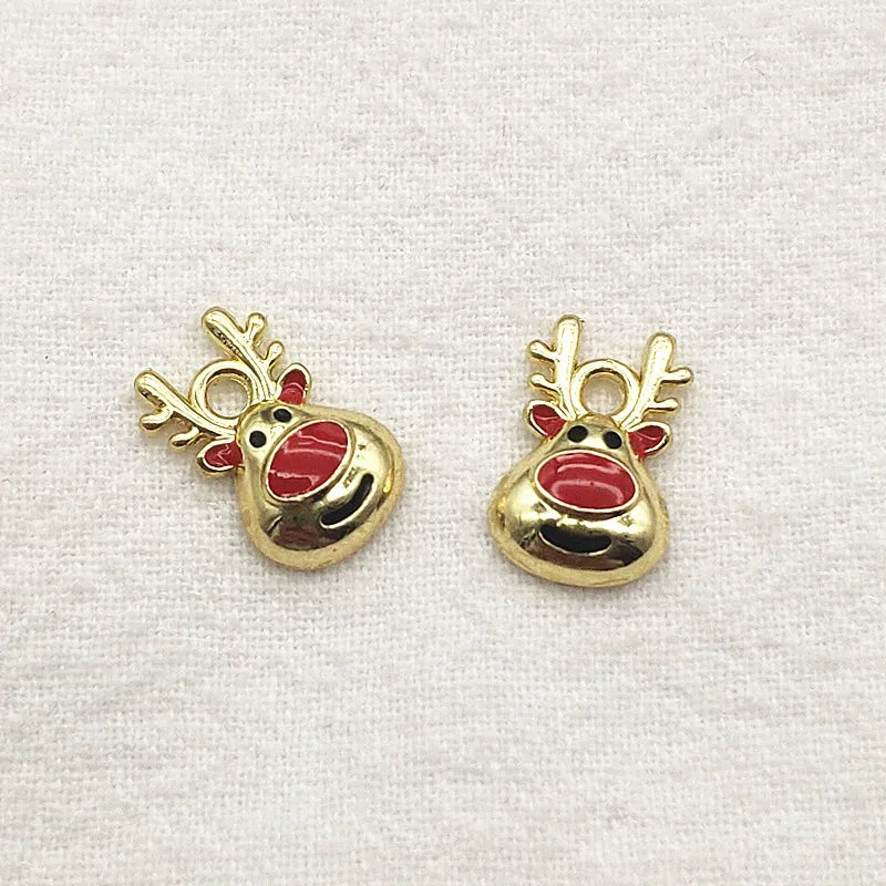 100pcs Christmas Reindeer Charm Pendants DIY Jewelry Findings