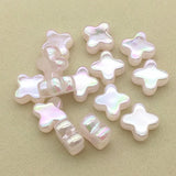 15mm 100pcs Clear Aurora Effect Flower Beads DIY Necklace Jewelry Findings