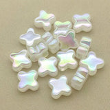15mm 100pcs Clear Aurora Effect Flower Beads DIY Necklace Jewelry Findings