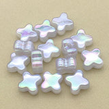 15mm 100pcs Clear Aurora Effect Flower Beads DIY Necklace Jewelry Findings
