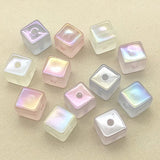 15mm 100pcs Luminous Cube Beads Hair Clips DIY