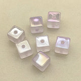 15mm 100pcs Luminous Cube Beads Hair Clips DIY