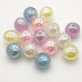 15mm 100pcs UV Aurora Polka Dot Round Beads Jewelry Earrings DIY Parts