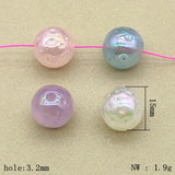 15mm 100pcs UV Aurora Polka Dot Round Beads Jewelry Earrings DIY Parts