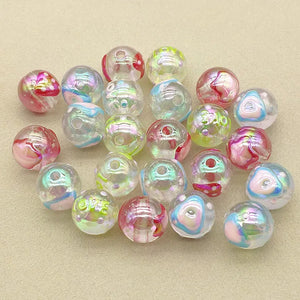 100pcs UV Aurora Round Beads DIY Jewelry Findings