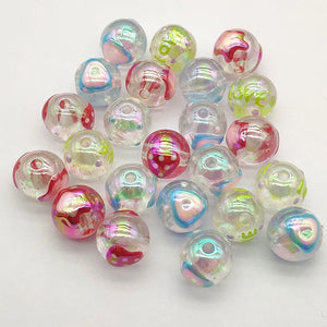 100pcs UV Aurora Round Beads DIY Jewelry Findings
