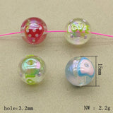 100pcs UV Aurora Round Beads DIY Jewelry Findings