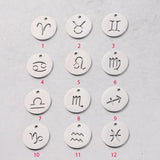 15mm Zodiac Charms Stainless Steel DIY Charms 12 Constellations Pendant