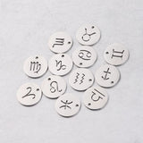 15mm Zodiac Charms Stainless Steel DIY Charms 12 Constellations Pendant