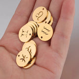 15mm Zodiac Charms Stainless Steel DIY Charms 12 Constellations Pendant