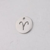 15mm Zodiac Charms Stainless Steel DIY Charms 12 Constellations Pendant