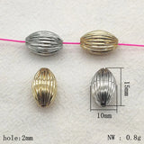 Arrival! Brass Pendant Stripe Oval Beads 100pcs