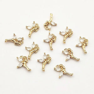 Cubic Zirconia Copper Charm 50pcs - Necklace Earring DIY Parts