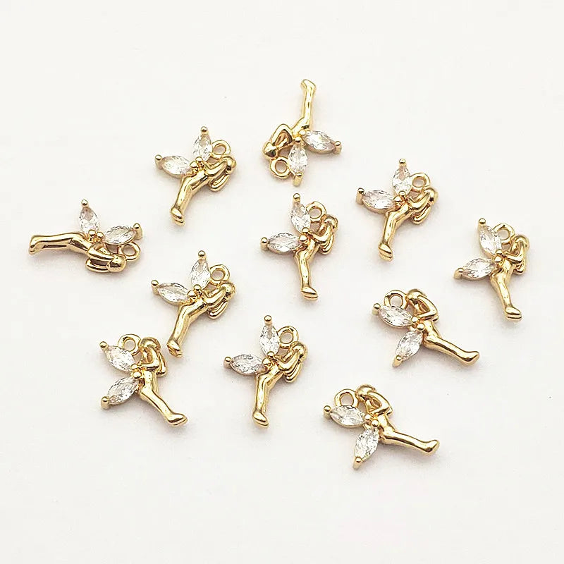 Cubic Zirconia Copper Charm 50pcs - Necklace Earring DIY Parts