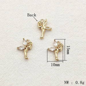 Cubic Zirconia Copper Charm 50pcs - Necklace Earring DIY Parts