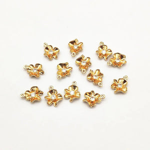 CZ Flower Charm 15x12mm 100pcs for Earring DIY Parts