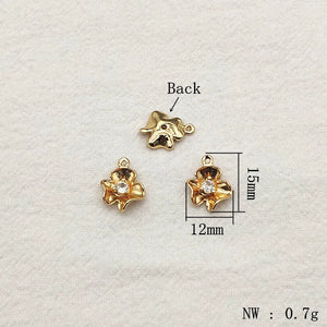 CZ Flower Charm 15x12mm 100pcs for Earring DIY Parts