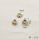 CZ Flower Charm 15x12mm 100pcs for Earring DIY Parts