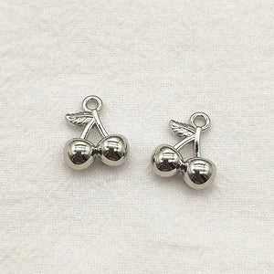 Cherry Shape Charm 15x12mm 100pcs Zinc Alloy Necklace Earring DIY Jewelry