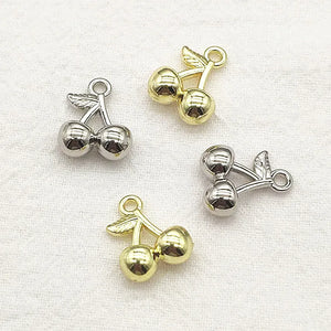 Cherry Shape Charm 15x12mm 100pcs Zinc Alloy Necklace Earring DIY Jewelry