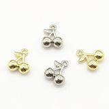 Cherry Shape Charm 15x12mm 100pcs Zinc Alloy Necklace Earring DIY Jewelry
